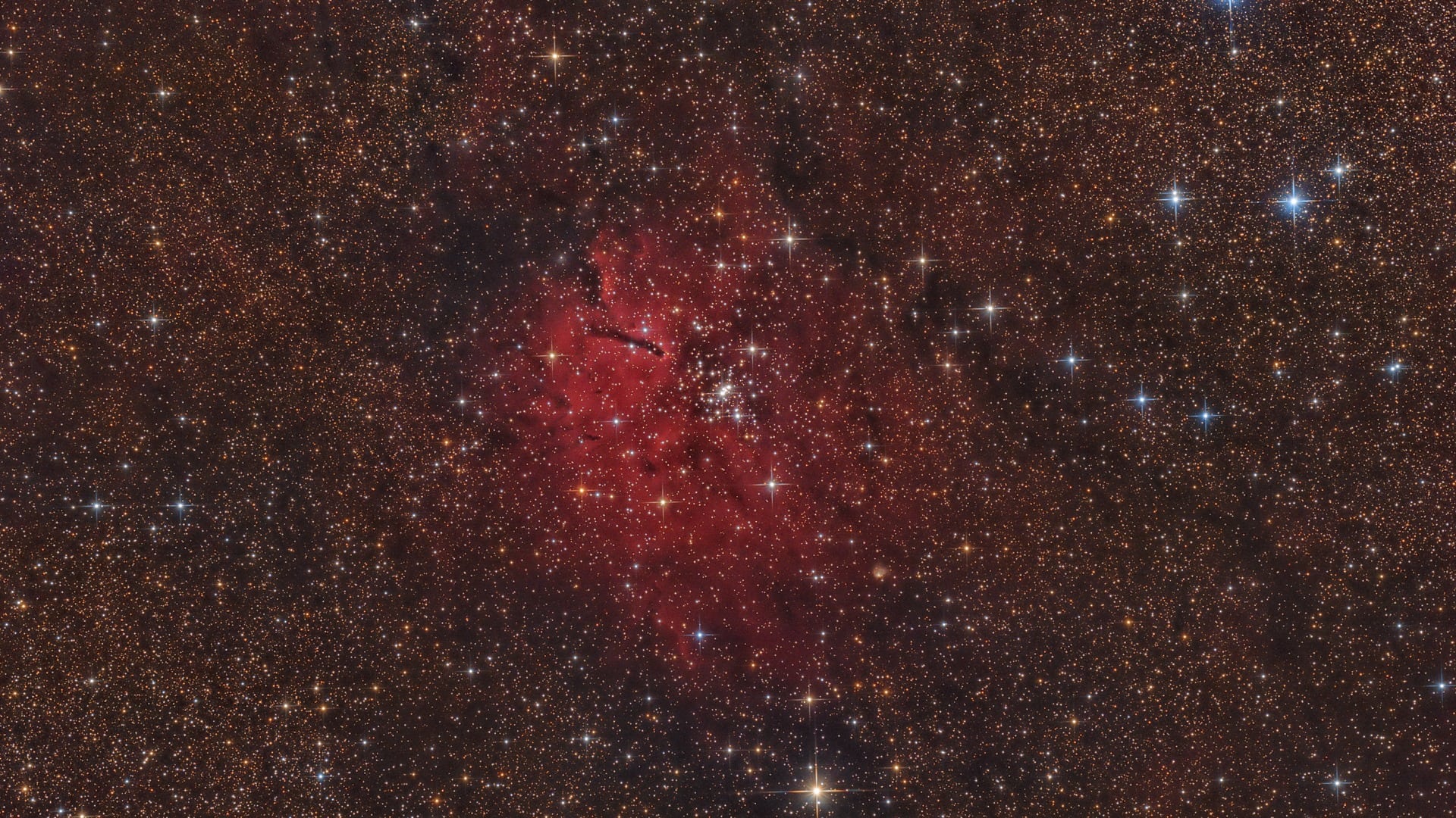 NGC 6820, NGC 6823 und Sh 286 Sternhaufen und Nebel Spektrum der